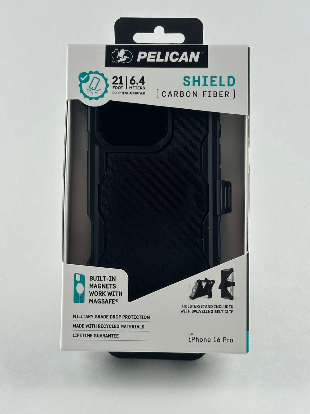 Pelican Shield Carbon Fiber iPhone 16 Pro Black Case NWT MSRP: $80.00